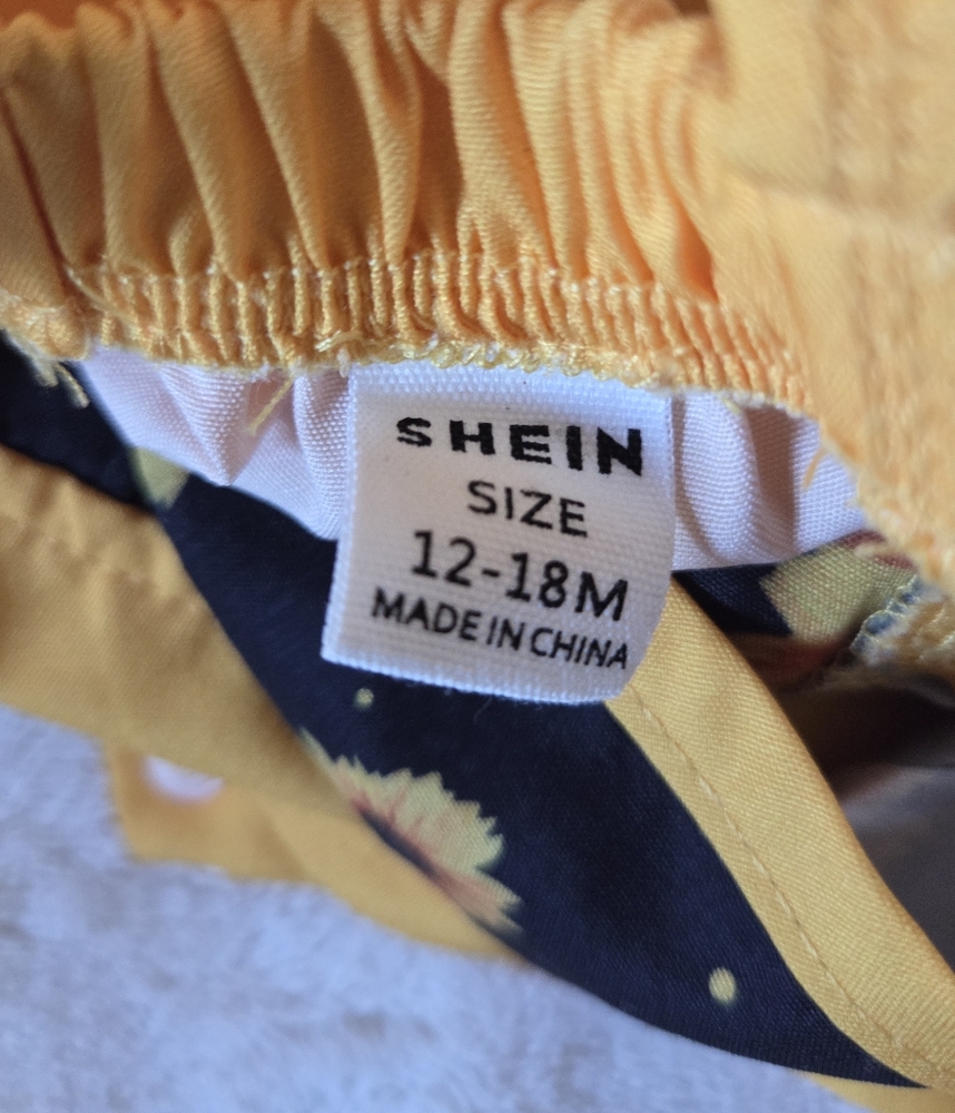 Shein Yellow and Black Sunflower Dress